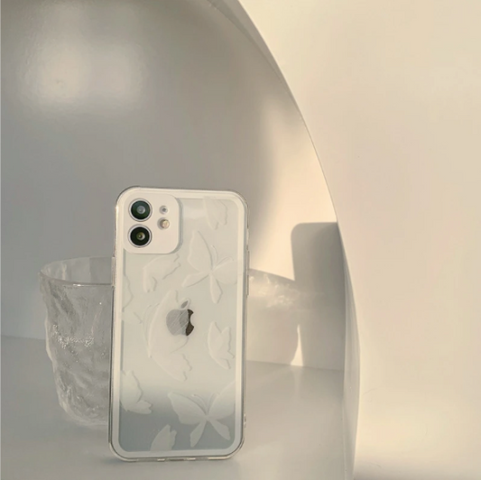 White Butterfly Clear Case Iphone